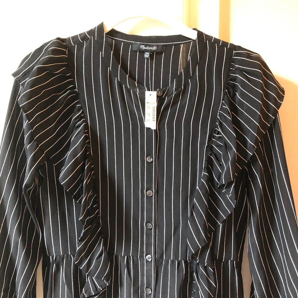 *New with tags* Madewell Black striped blouse